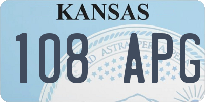 KS license plate 108APG