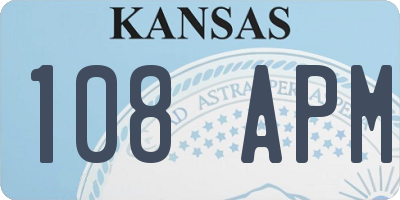 KS license plate 108APM