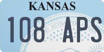 KS license plate 108APS