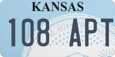 KS license plate 108APT