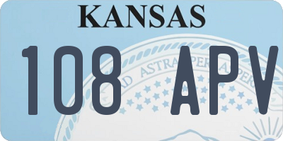 KS license plate 108APV