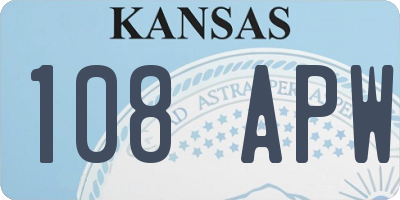 KS license plate 108APW
