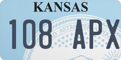 KS license plate 108APX