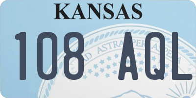 KS license plate 108AQL