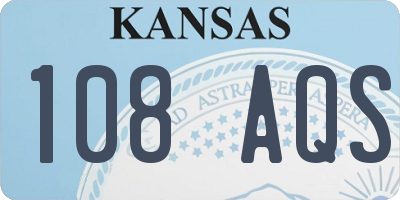 KS license plate 108AQS