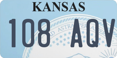 KS license plate 108AQV