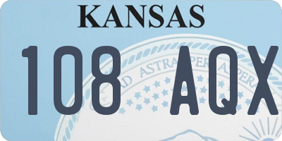 KS license plate 108AQX