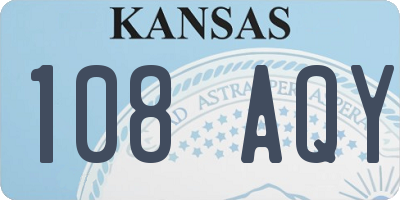 KS license plate 108AQY