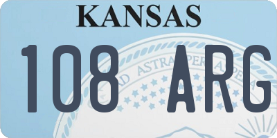 KS license plate 108ARG