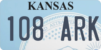 KS license plate 108ARK