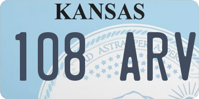 KS license plate 108ARV