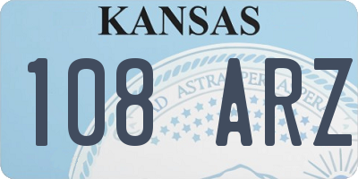 KS license plate 108ARZ