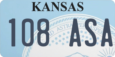 KS license plate 108ASA