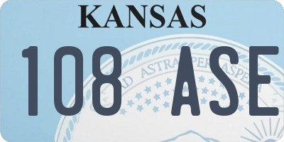 KS license plate 108ASE