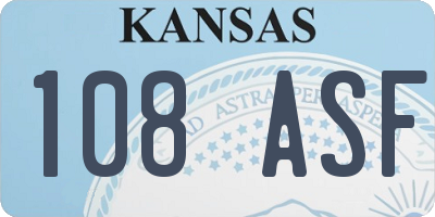 KS license plate 108ASF