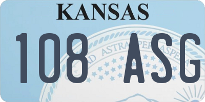 KS license plate 108ASG
