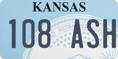 KS license plate 108ASH
