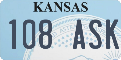 KS license plate 108ASK