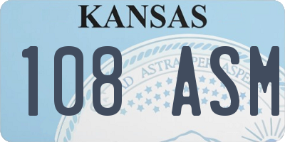 KS license plate 108ASM