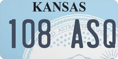 KS license plate 108ASQ