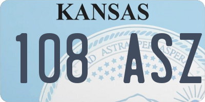 KS license plate 108ASZ