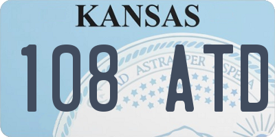 KS license plate 108ATD