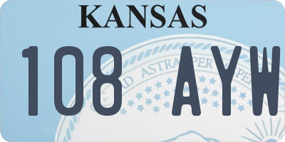 KS license plate 108AYW