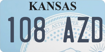 KS license plate 108AZD