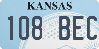 KS license plate 108BEC