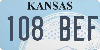 KS license plate 108BEF