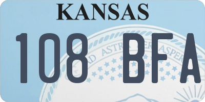 KS license plate 108BFA