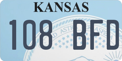 KS license plate 108BFD