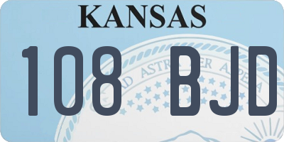 KS license plate 108BJD