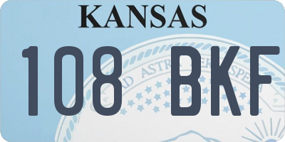 KS license plate 108BKF