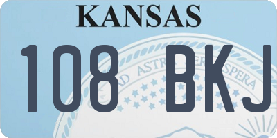 KS license plate 108BKJ