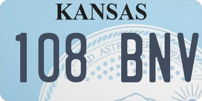 KS license plate 108BNV