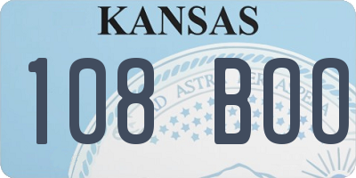 KS license plate 108BOO