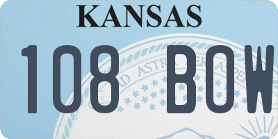 KS license plate 108BOW