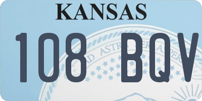 KS license plate 108BQV