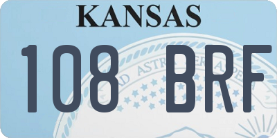 KS license plate 108BRF