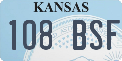KS license plate 108BSF