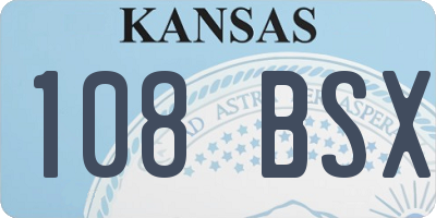 KS license plate 108BSX