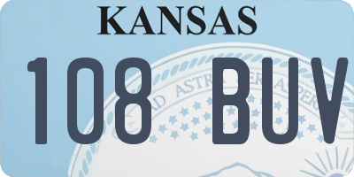 KS license plate 108BUV