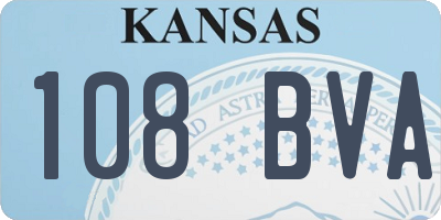 KS license plate 108BVA