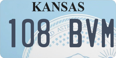 KS license plate 108BVM