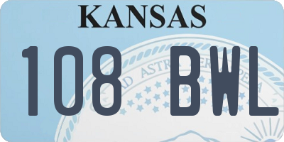 KS license plate 108BWL
