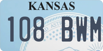 KS license plate 108BWM
