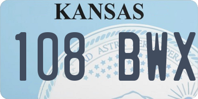 KS license plate 108BWX