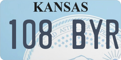KS license plate 108BYR