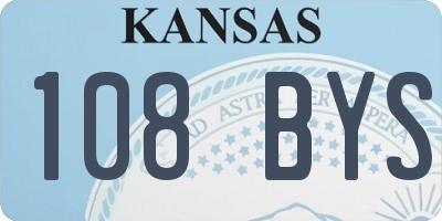 KS license plate 108BYS